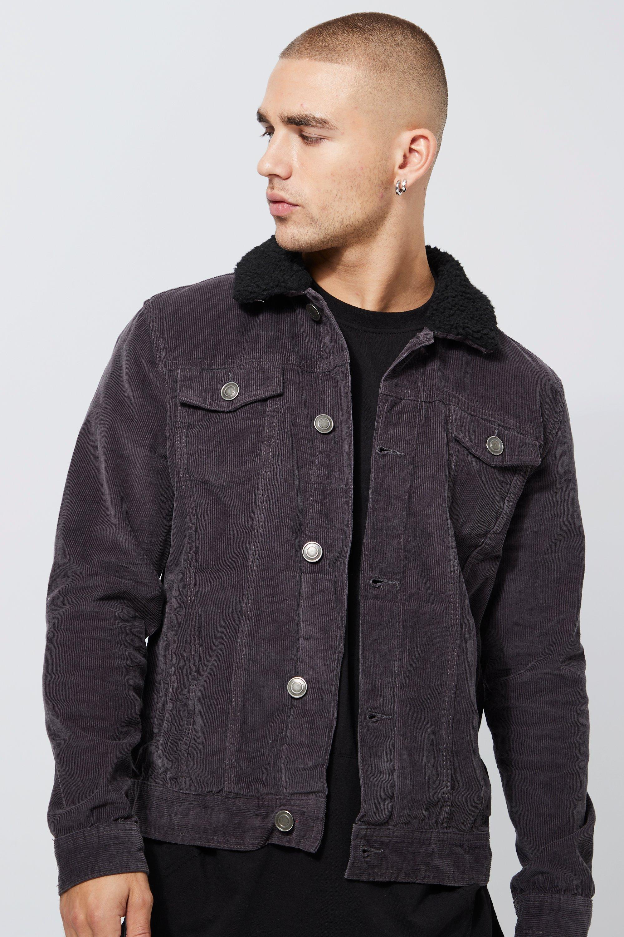 Brave soul cord jacket with borg collar sale